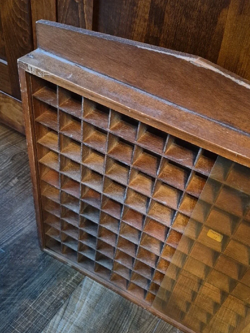 Vintage Wooden Thimble Display Shelf